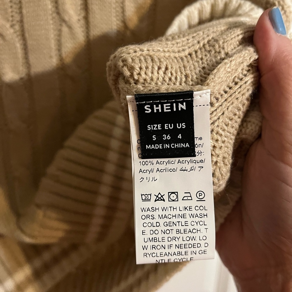 Tan Cable Knit Sweater Vest - Picture 2 of 3